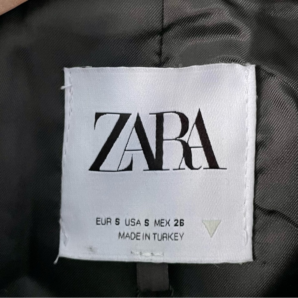 NWT ZARA Textured Cropped Tweed Double-Breasted Jacket Blazer Size S - Picture 10 of 12